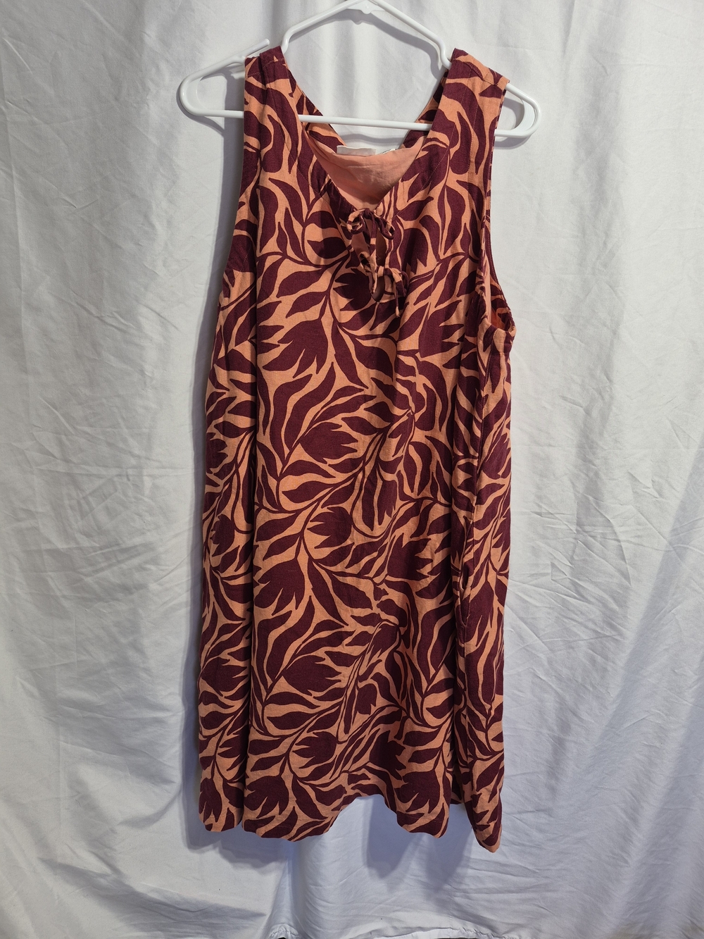 Nicole Miller Rust and Burgundy Printed Midi Dress, Size 3X